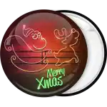 Merry Xmas Santa neon pin badge button