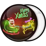 Merry Xmas neon colors pin badge button