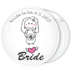 Κονκάρδα γάμου Bride Cartoon λευκή