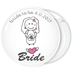 Κονκάρδα γάμου Bride Cartoon λευκή