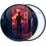 Stranger Things door pin badge button