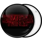 Stranger Things logo pin badge button