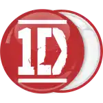 One Direction red pin badge button