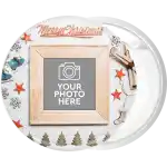 Photo booth white wood pin badge button