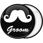 Κονκάρδα γάμου Groom Mustache μαύρη