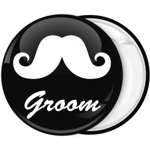 Κονκάρδα γάμου Groom Mustache μαύρη
