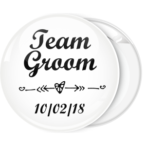 Κονκάρδα Team Groom καρδιά λευκή