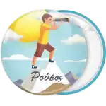 Kid telescope birthday pin badge button