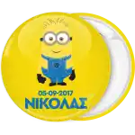 Minion classic with date pin badge button