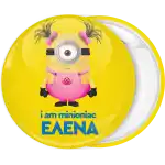 I am minionac girl pin badge button