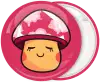 Mushroom girl pin badge button