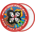 Kiss Rock and Roll Over pinback badge button