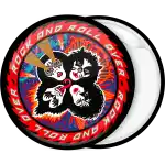 Kiss Rock and Roll Over black pinback badge button