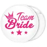 Team Bride crown stars badge button