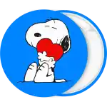 Snoopy heart pin badge button