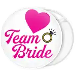 Team Bride heart badge button