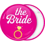 The bride ring bachelorette pin badge button