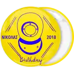 Scuba diving kids party pin badge button