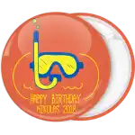 Swimming time pin badge button