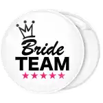 Bride Team crown stars badge button