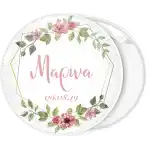 Floral vintage roses pin badge button