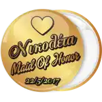Gold Bachelorette maid of honor pin badge button