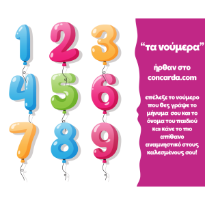 Κονκάρδα γενεθλίων τα νούμερα μπαλόνια
