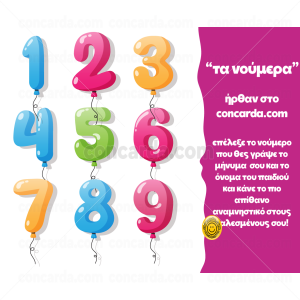 Κονκάρδα γενεθλίων τα νούμερα μπαλόνια