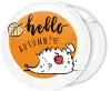 Hello autumn hedgehog pin badge button