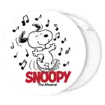 Snoopy the musical pin badge button
