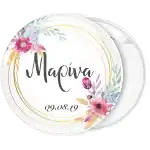 Floral vintage pin badge button