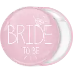 Bride to be diamond pink pin badge button