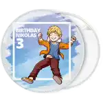 Happy Birthday kid play badge button