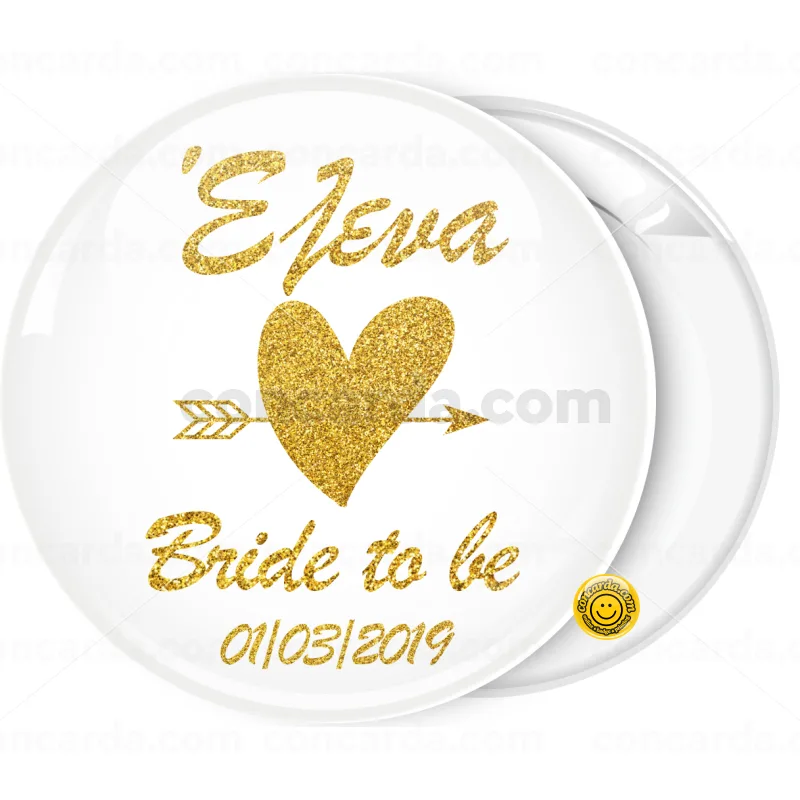 Kονκάρδα Bride to be Gold Glitter όνομα