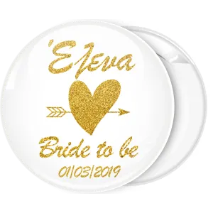 K&omicron;&nu;&kappa;ά&rho;&delta;&alpha; Bride to be Gold Glitter ό&nu;&omicron;&mu;&alpha;
