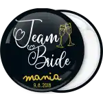 Team Bride vintage black pin badge button