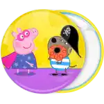 Peppa pig pirate pin badge button