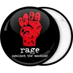 Rage Against the Machine black pin badge button