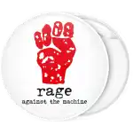 Rage Against the Machine white pin badge button