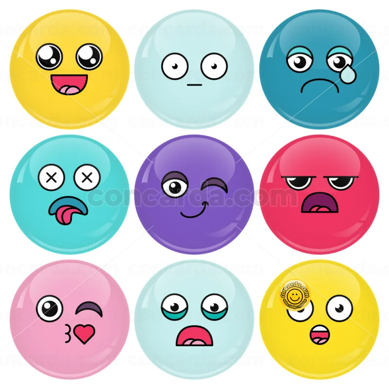 Κονκάρδες emoticons avatar collection σετ 9 τεμάχια