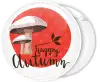 Happy autumn mushroom pin badge button