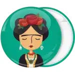 Frida kahlo flat photo pin badge buttons