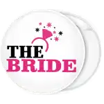 The Bride wedding ring white pin badge button