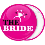 The Bride wedding ring pin badge button