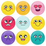 Κονκάρδες emoticons avatar collection colors σετ 9 τεμάχια