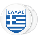 Κονκάρδα Ελληνική σημαία εθνόσημο Ελλάς λευκό