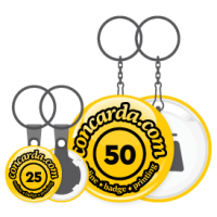 Key ring badge button