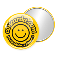 Button badges with mirror backside