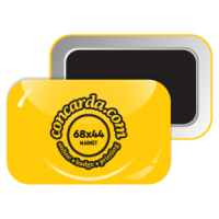 Badge Rectangular Buttons with Refrigerator Magnet 