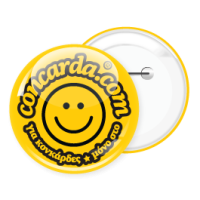 Badge buttons with safety pin
